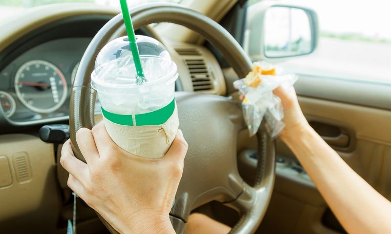 Can you eat and drink behind the wheel?